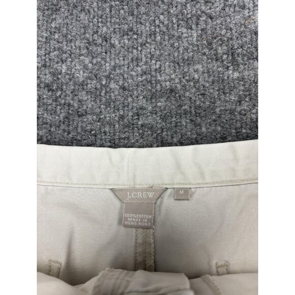 J.Crew Skirt Womens Medium Ivory Cotton Drawstring Waist Pockets Midi Back Slit - Picture 2 of 9